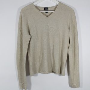 Eileen Fisher Ivory Italian Yarn V Neck Sweater